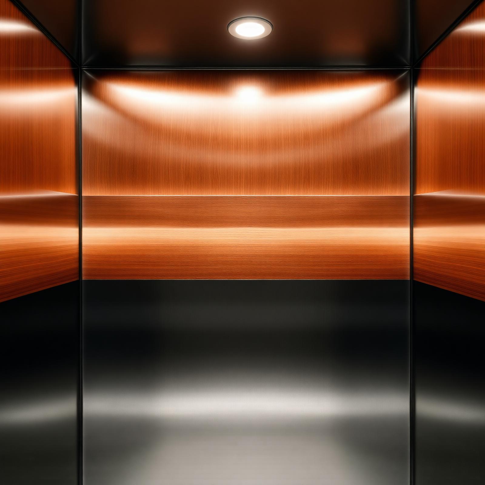Detail of a premium lift cabin interior finish